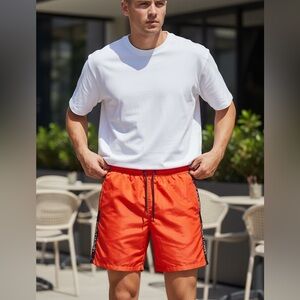 Calvin Klein Red Swim Trunks Size M Athletic Shorts Beach Summer